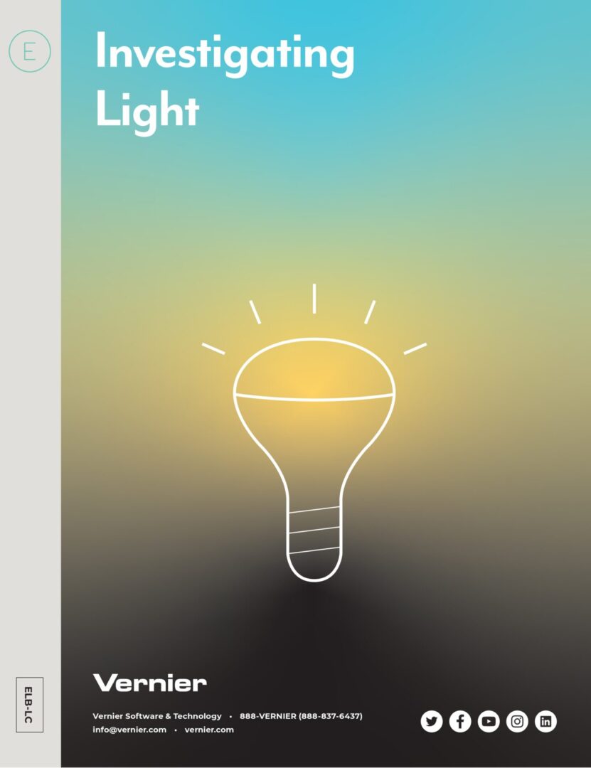 A cover of a publication about Investigating Light