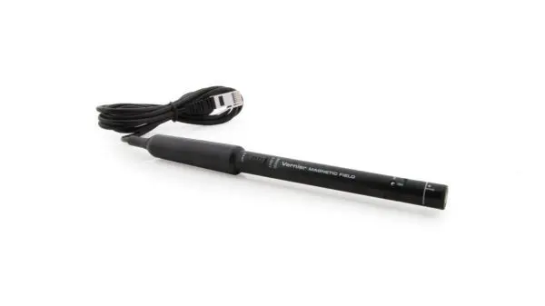 A black pen with a black cord on it.