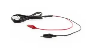 A black and red wire with two wires attached to it.