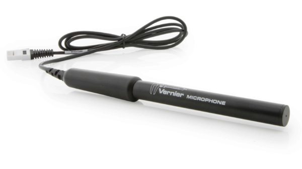 A black microphone with a cord attached to it.