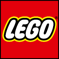 A red lego logo with yellow and black lettering.