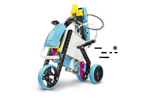 A toy tricycle with wheels and handles attached to it.