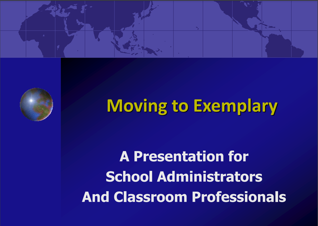 A presentation for school administrators and classroom professionals.